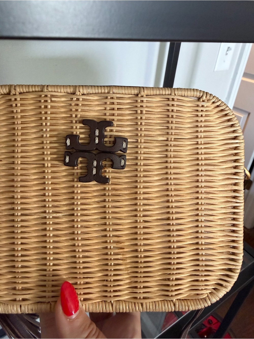 Tory Burch McGraw Woven Dark Brown Crossbody Bag - Picture 11 of 11